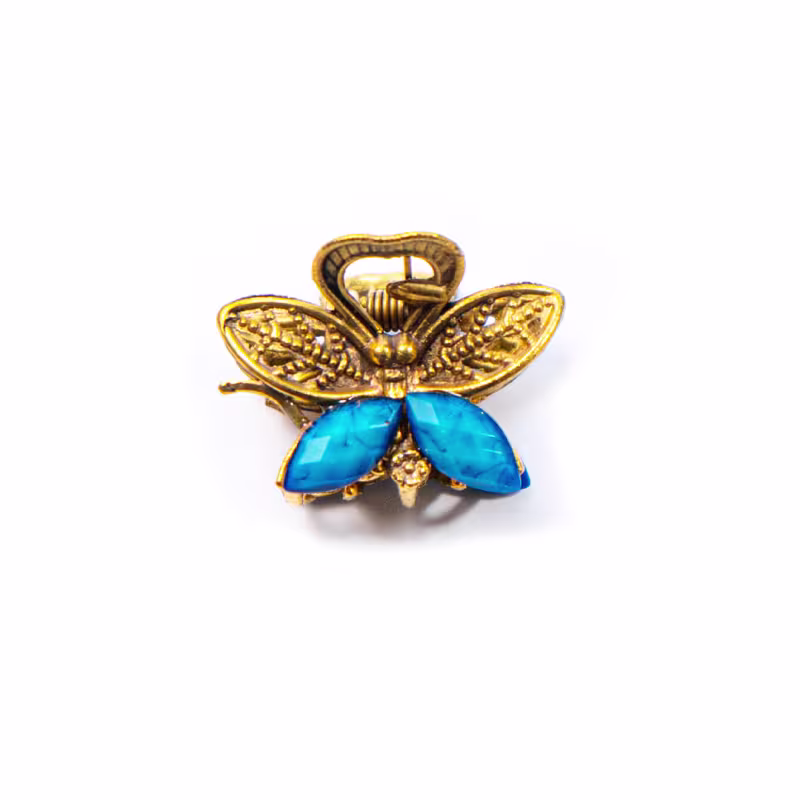 Piranha Metal Dourado Pedrarias Coloridas Pacote 12x1 Unidade - Terumy Acessórios