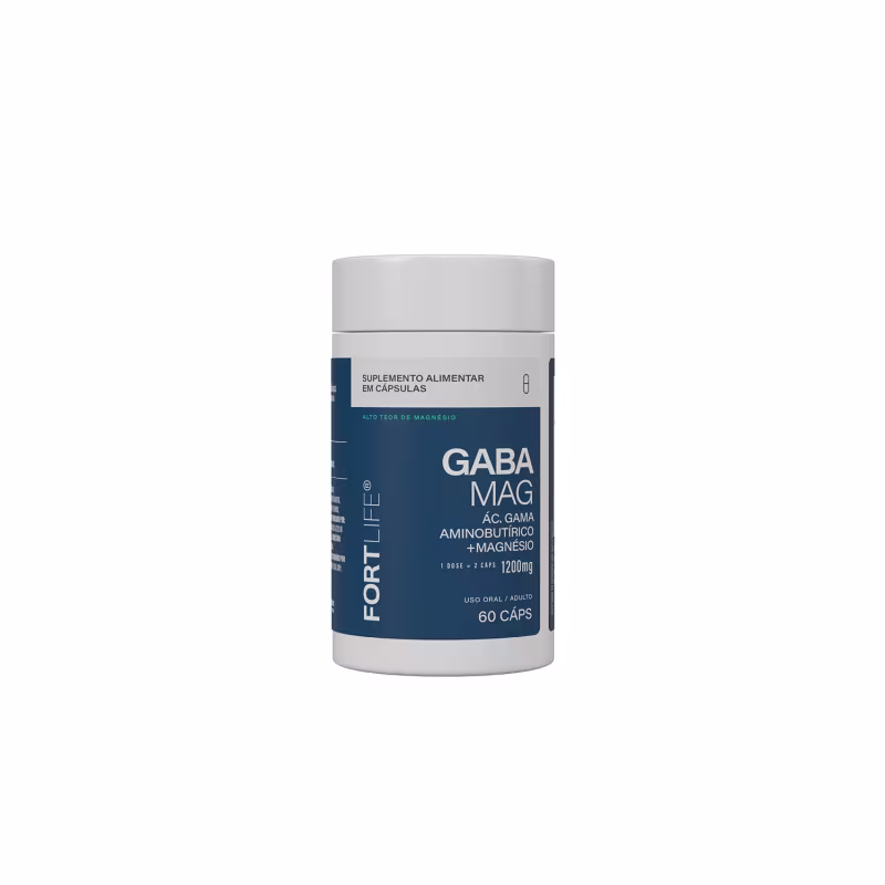 GabaMag (Ácido gama Aminobutírico + Magnésio) 1200mg 60 Cápsulas FortLife