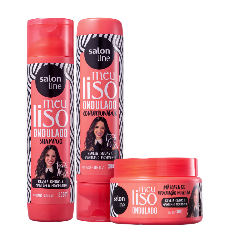 Kit Salon Line Meu Liso Ondulado Taciele Alcolea Trio (3 Produtos)
