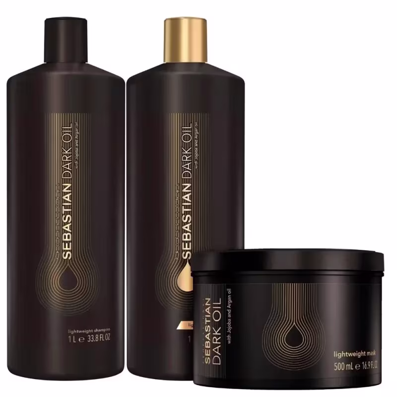 Kit Sebastian Dark Oil Shampoo 1 Litro + Condicionador 1 Litro + Máscara 500ml