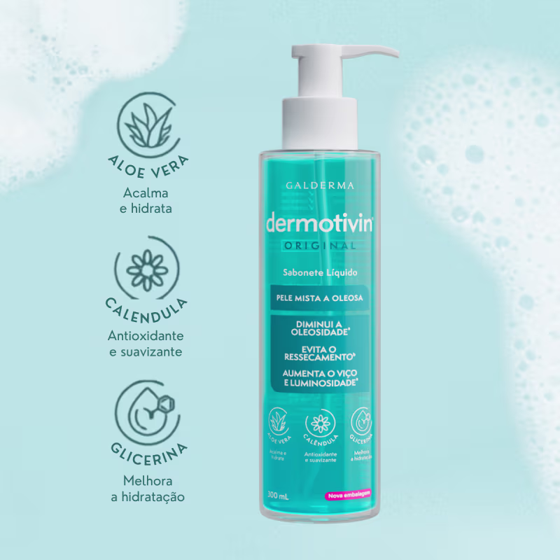 Dermotivin Original Pele Mista - Sabonete Líquido Facial 300ml