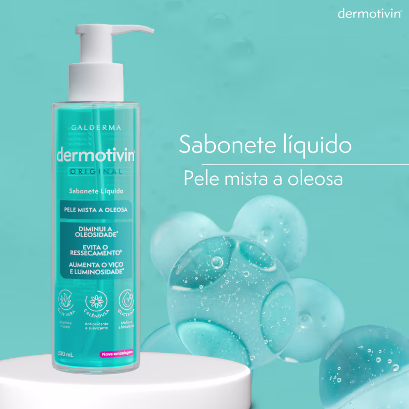 Dermotivin Original Pele Mista - Sabonete Líquido Facial 300ml