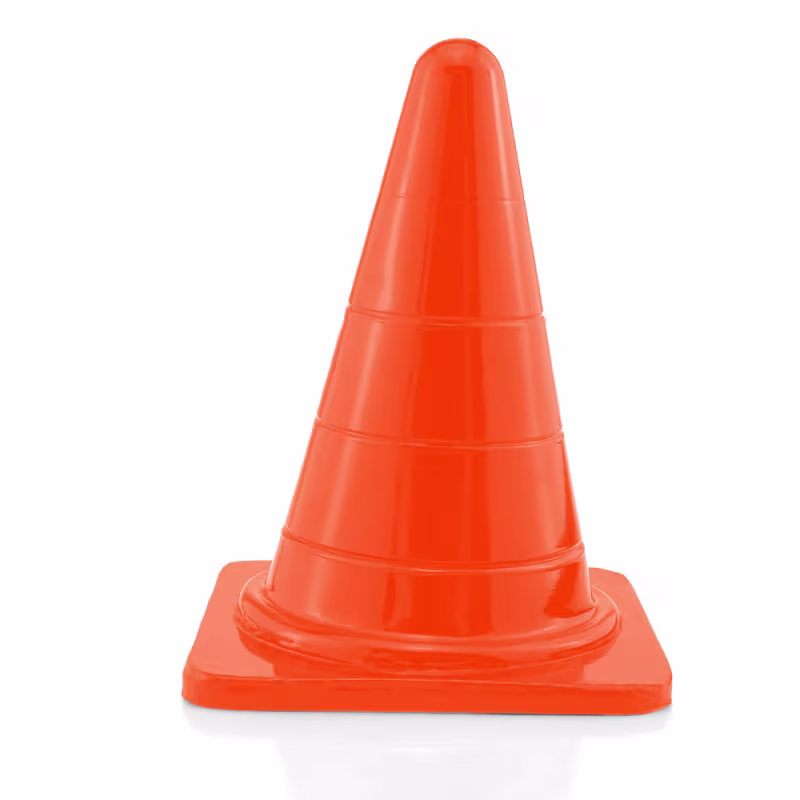 Plug anal em formato de cone de sinalização.