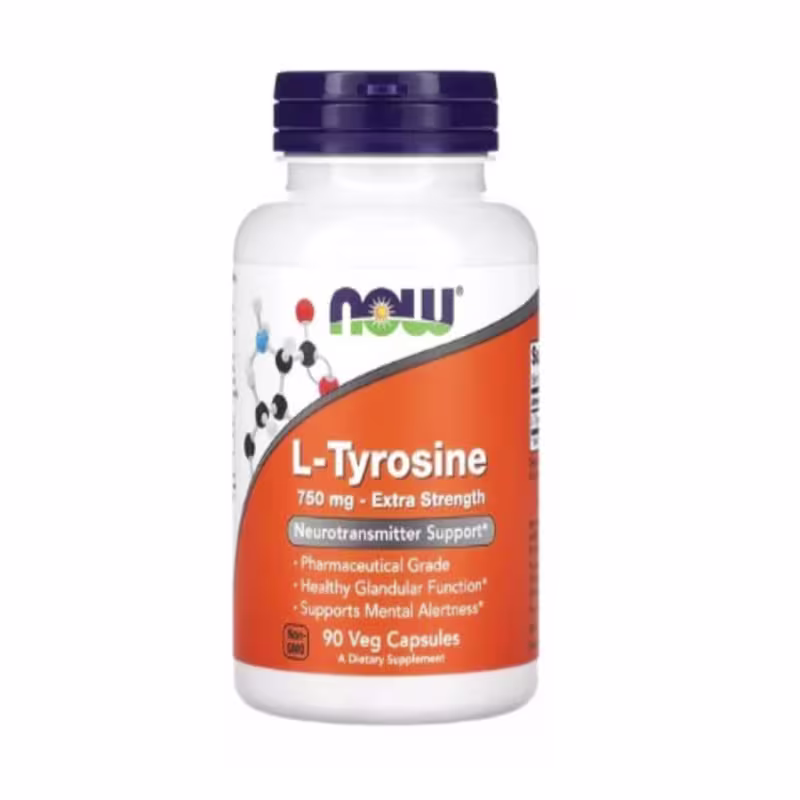 L-tirosina 750mg L Tyrosine 90 Capsulas Importado Now Foods