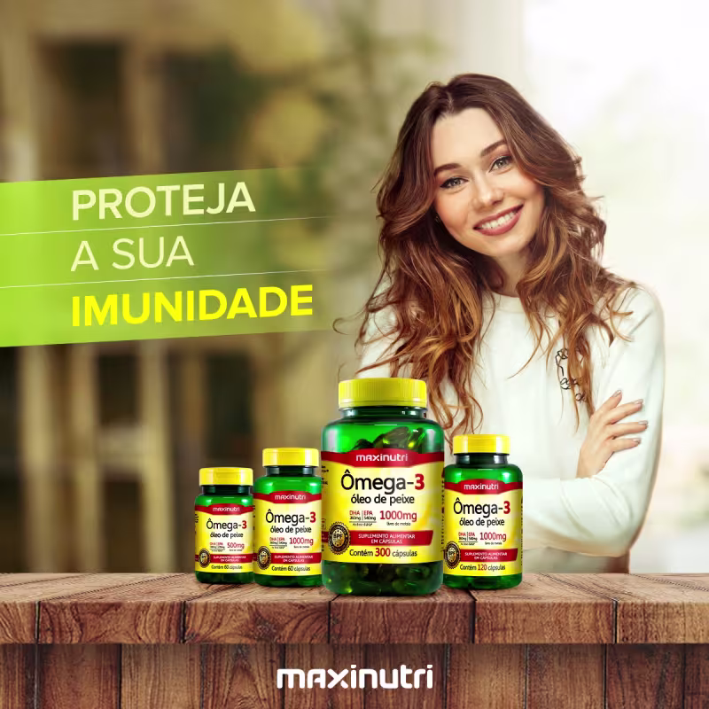 Ômega 3 – Óleo de Peixe 1000mg Maxinutri 60 Cápsulas