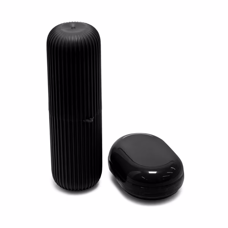 Kit de Higiene Porta Escova + Saboneteira Preto - Santa Clara