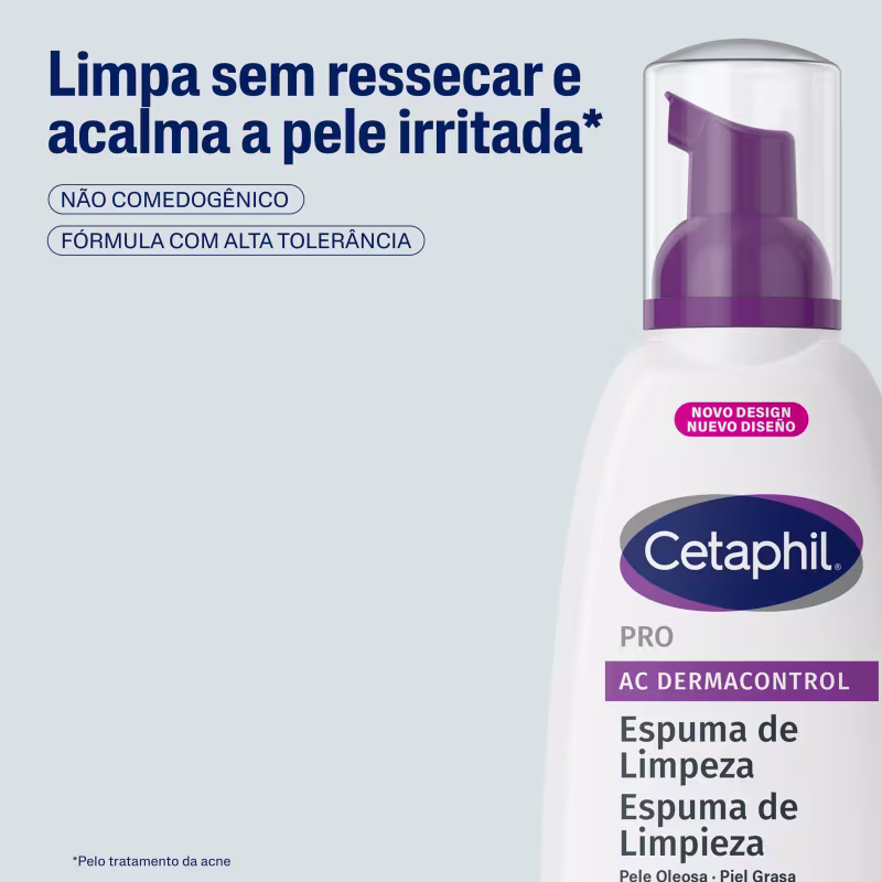 Cetaphil Pro AC Dermocontrol Pele Oleosa - Espuma de Limpeza Facial 236ml