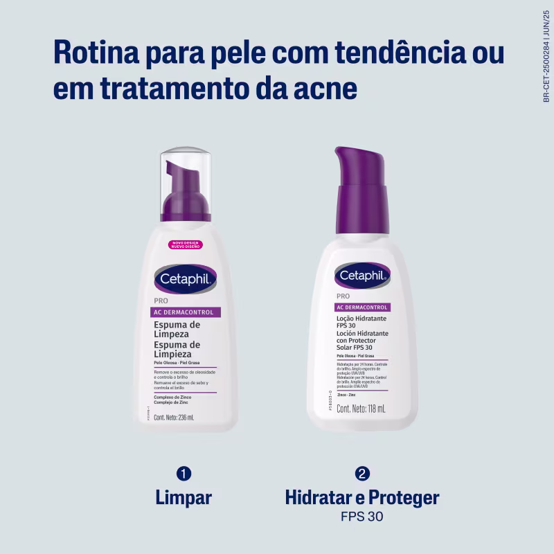 Cetaphil Pro AC Dermocontrol Pele Oleosa - Espuma de Limpeza Facial 236ml