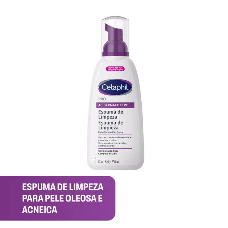 Cetaphil Pro AC Dermocontrol Pele Oleosa - Espuma de Limpeza Facial 236ml