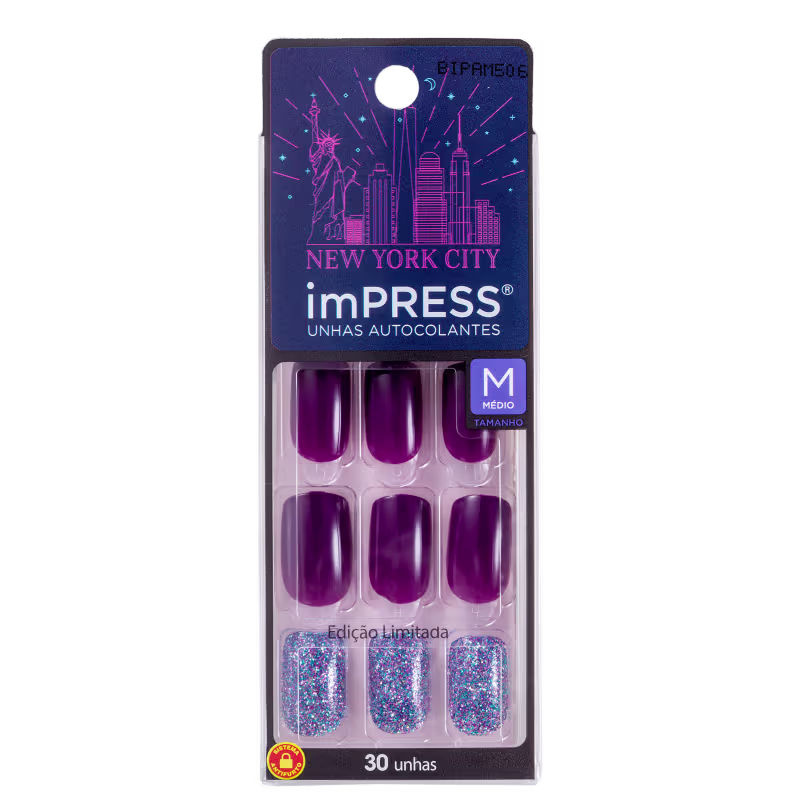 Kiss New York imPRESS Médias Roof Top - Unhas Postiças Autocolantes (30 Unidades)