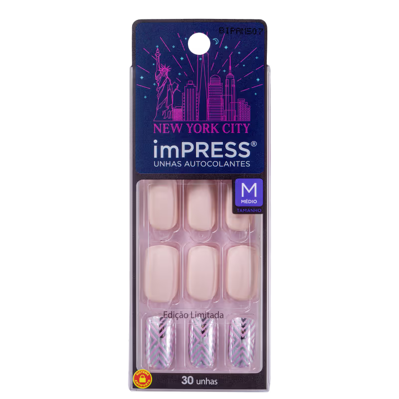 Kiss New York imPRESS Médias Insights - Unhas Postiças Autocolantes (30 Unidades)