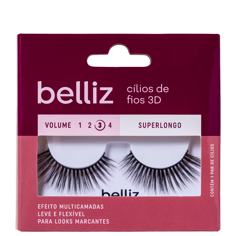Belliz 3D Volume 3 Superlongo 203 - Cílios Postiços (2 Unidades)