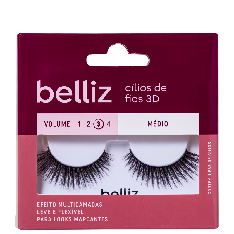 Belliz 3D Volume 3 Médio 207 - Cílios Postiços
