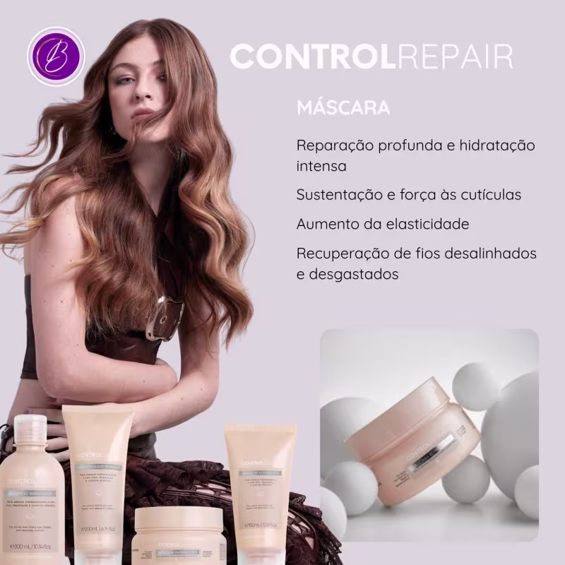 Máscara Capilar Reparadora London Cosméticos Control Repair, 200g.