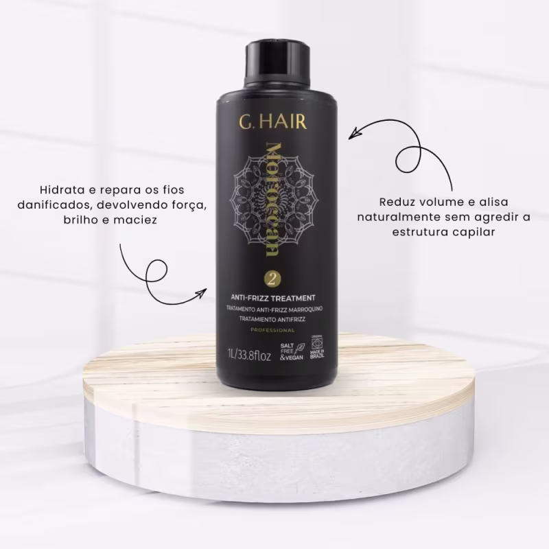 Progressiva G.Hair Marroquina Passo 2 Tratamento Anti Frizz 1 Litro