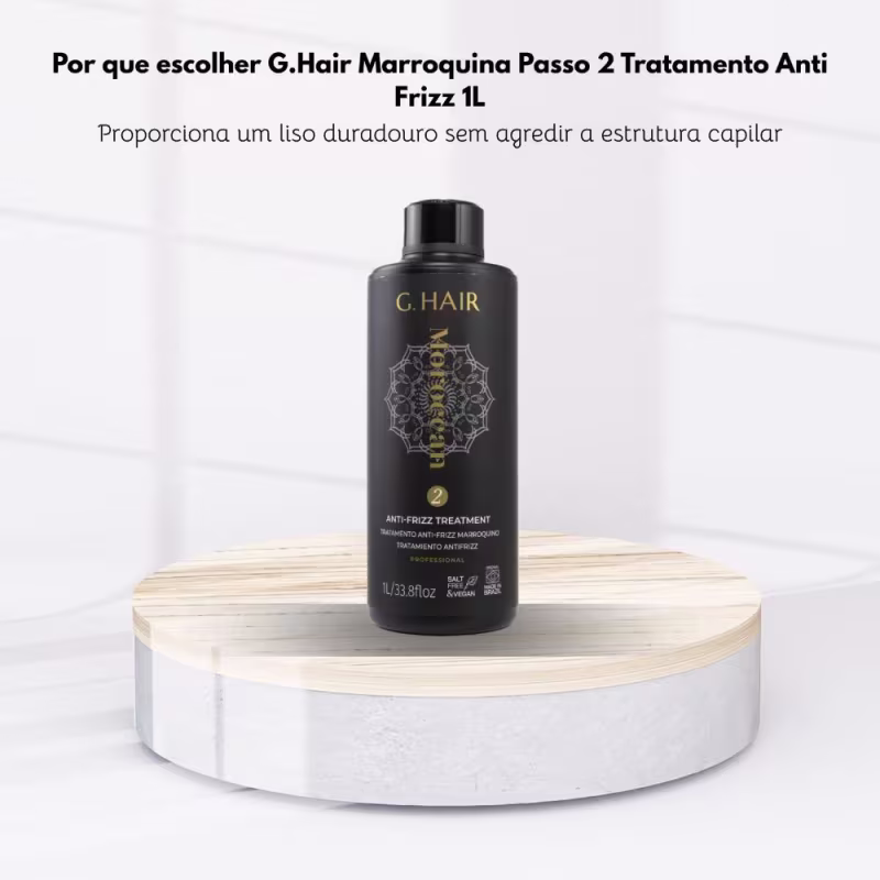 Progressiva G.Hair Marroquina Passo 2 Tratamento Anti Frizz 1 Litro