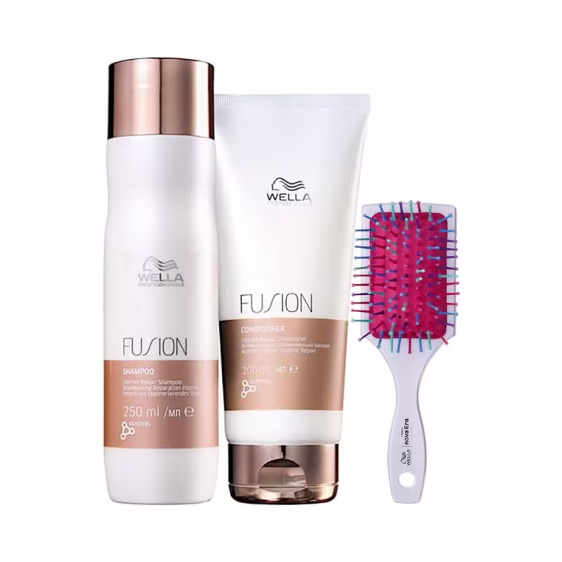 Kit Wella Professionals Fusion Home Duo + Escova (3 Produtos)