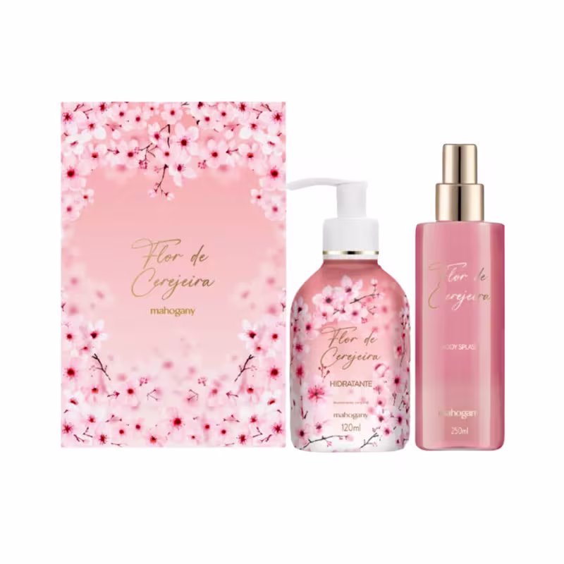 Kit Flor de Cerejeira Hidratante 120ml + Body Splash 250ml Mahogany