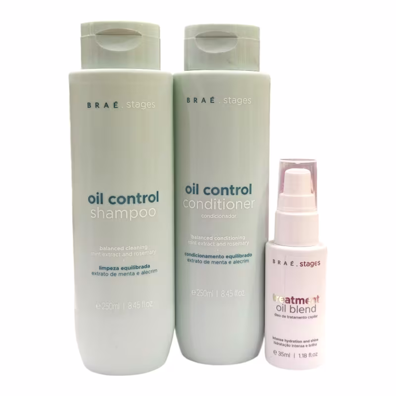 Braé Stages Oil Control - Shampoo 250ml + Condicionador 250ml + Oil Blend 35ml
