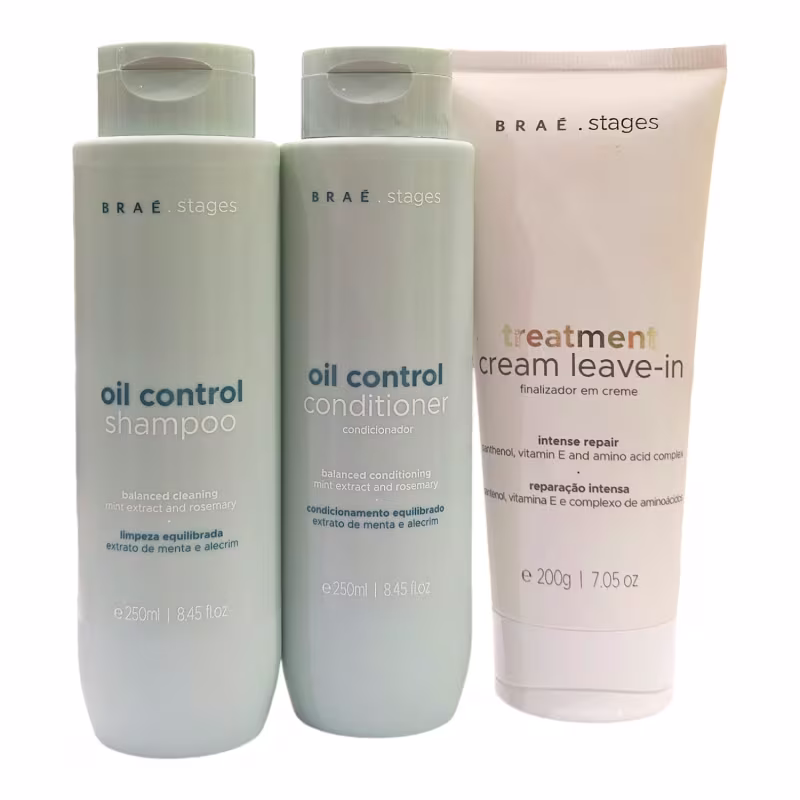 Kit Braé Stages Oil Control + Treatment Triplo com 3 Produtos
