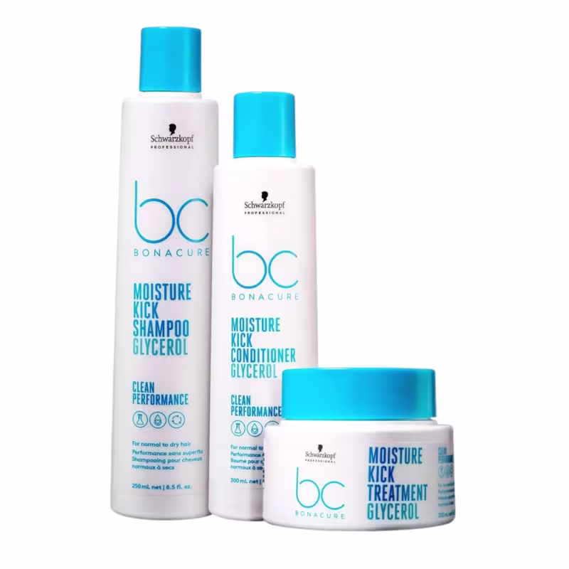 Kit Schwarzkopf Bc Moisture Kick - Shampoo 250ml + Condicionador 200ml + Máscara 200ml