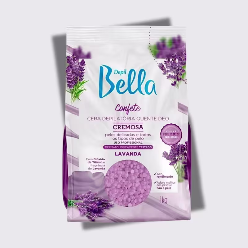 Cera Depilatória Depil Bella Confete Lavanda Hidratação 1 kg