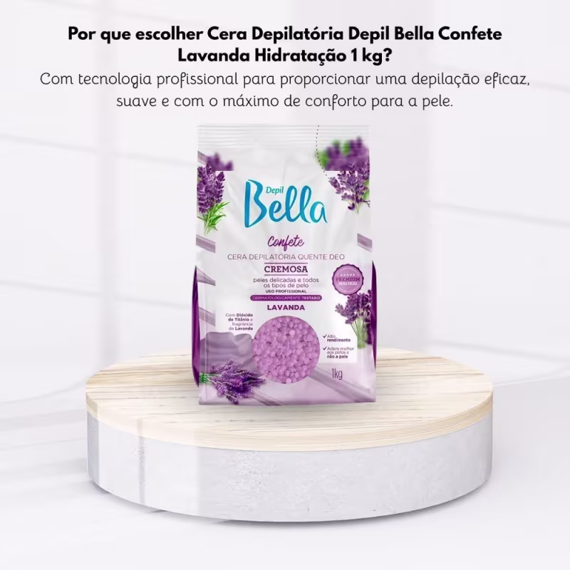 Cera Depilatória Depil Bella Confete Lavanda Hidratação 1 kg