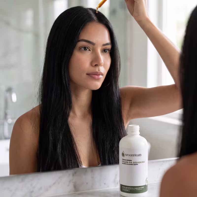 Kit Shampoo, Condicionador, Máscara e Tônico capilar Folha da Goiabeira 4 unid.