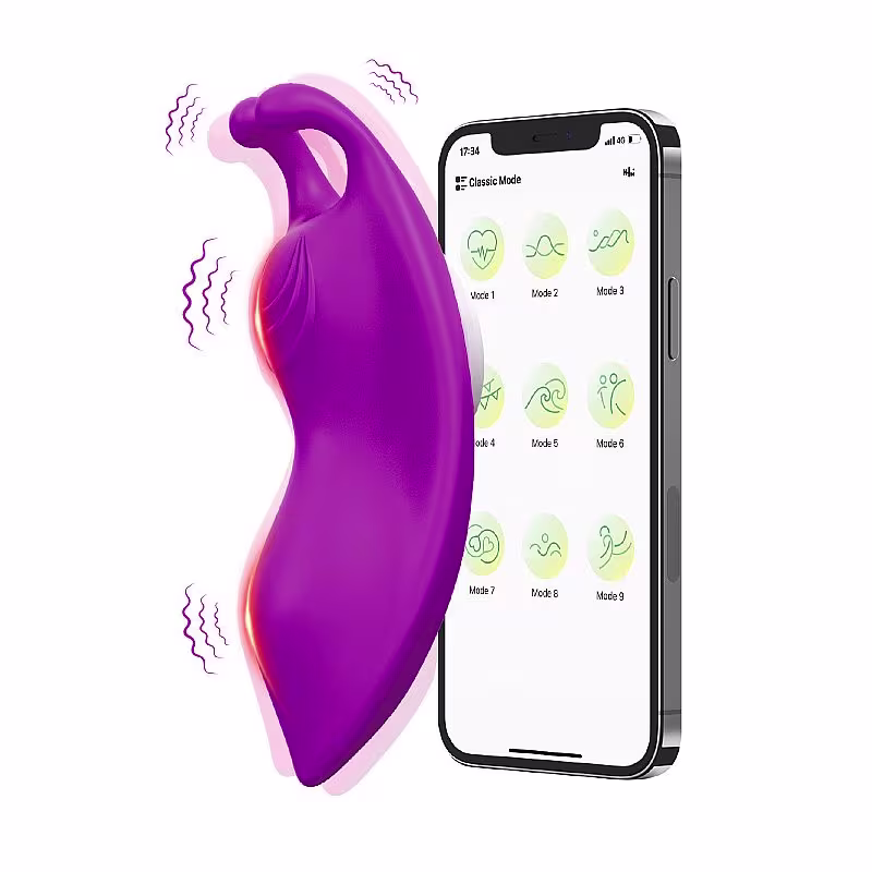 Vibrador de Calcinha Borboleta Buzzy Com Aplicativo Roxo