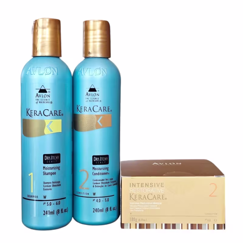 Kit Avlon Keracare Dry & Itchy Scalp Shampoo 240ml + Condicionador 240ml + Restorative Máscara 180g
