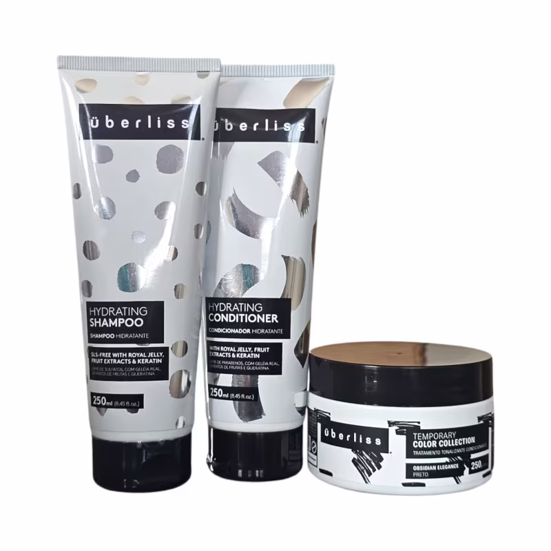 Kit  Avlon Uberliss Hydrating - Shampoo 250ml + Condicionador 250ml + Máscara Temporary Obsidian Elegance 250g