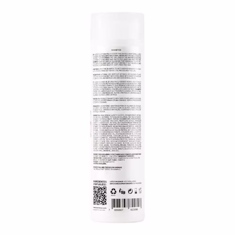 Kit Braé Blonde Oil By Ana Paula Siebert - Shampoo 250ml + Ampola 13ml (3 Unidades)