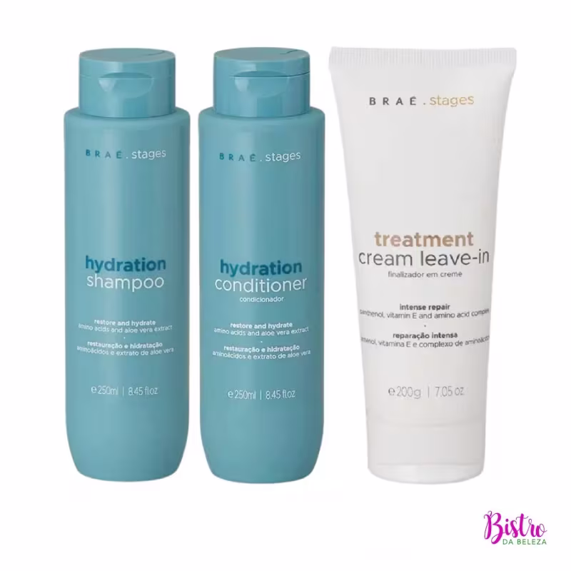 Kit Braé Stages Hydration Treatment com 3 Produtos
