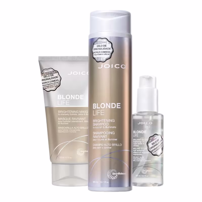Kit Joico Blonde Life - Shampoo 300ml + Brightening Masque 150ml +  Brilliant Glow 100ml