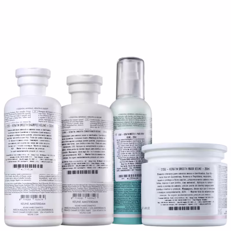 Kit Keune Care Keratin Smooth Quarteto Reconstrução e Proteção, 4 produtos.