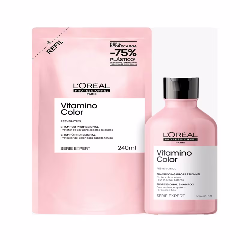 Kit L'Oréal Professionnel Vitamino Color - Shampoo 300ml + Shampoo Refil 240ml