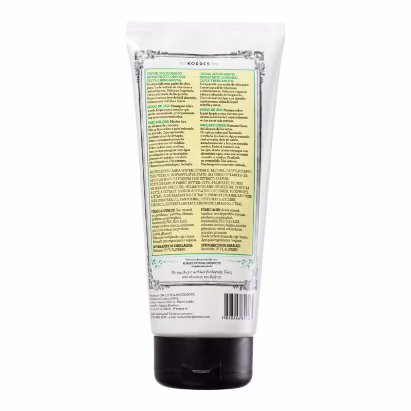 Kit Korres Olive e Bergamota - Loção Hidratante 200ml + Sabonete em Barra 90g