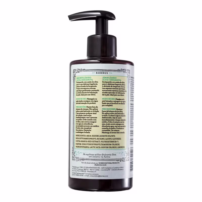 Kit Korres Pure Greek Olive e Bergamota - Sabonete Líquido 250ml + Creme para Mãos 75g