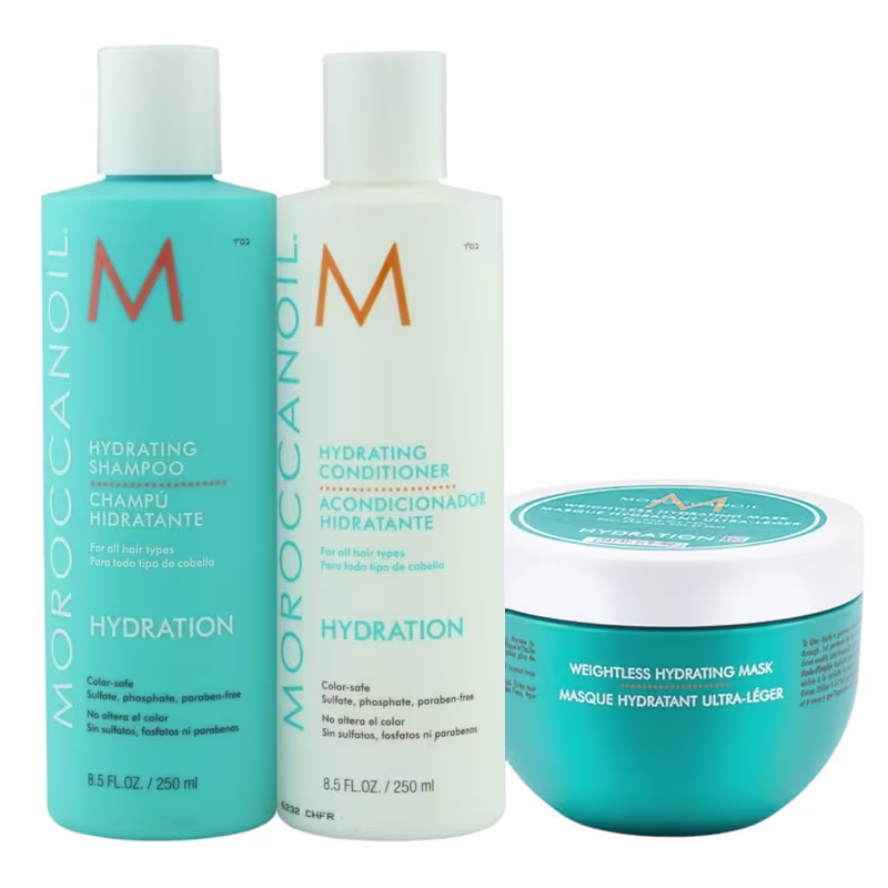 Kit Moroccanoil Hydrating - Shampoo 250ml + Condicionador 250ml + Weightless Hydrating Mask 250ml