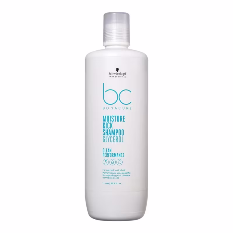 Kit Schwarzkopf Professional BC Moisture Kick Glycerol - Shampoo 1L + Máscara 500ml + Spray Conditioner 200ml