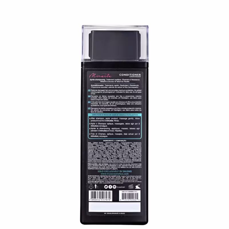 Kit Truss Miracle - Shampoo 300ml + Condicionador  300ml + Máscara 200g + Uso Obrigatório Spray 260ml