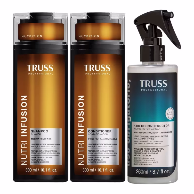 Kit Truss Nutri Infusion - Shampoo 300ml + Condicionador 300ml + Uso Obrigatório Spray 260ml