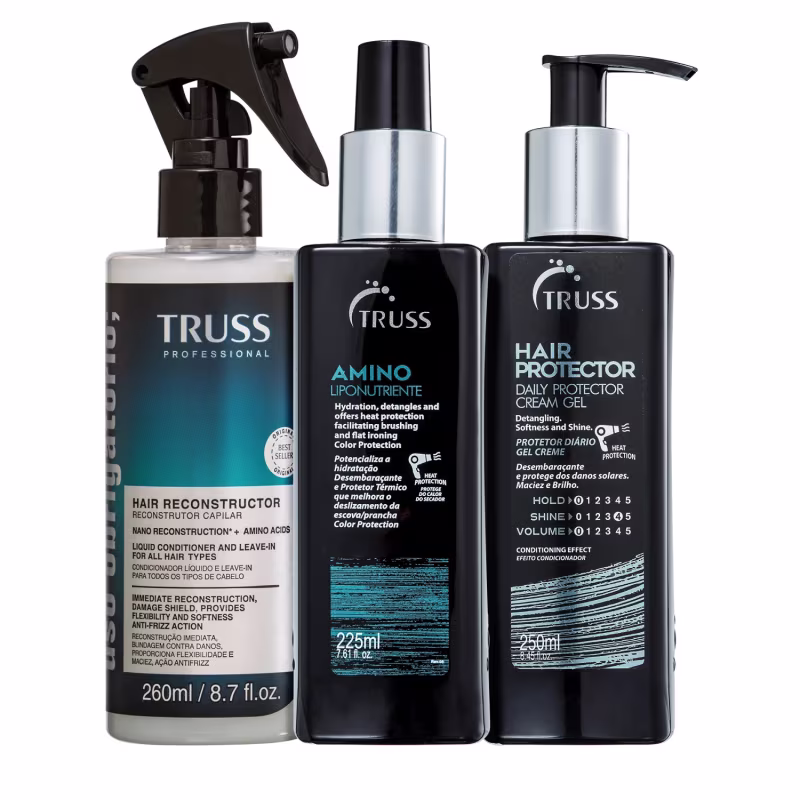 Kit Truss - Uso Obrigatório 260ml + Finalizador Amino 225ml + Hair Protector 250ml