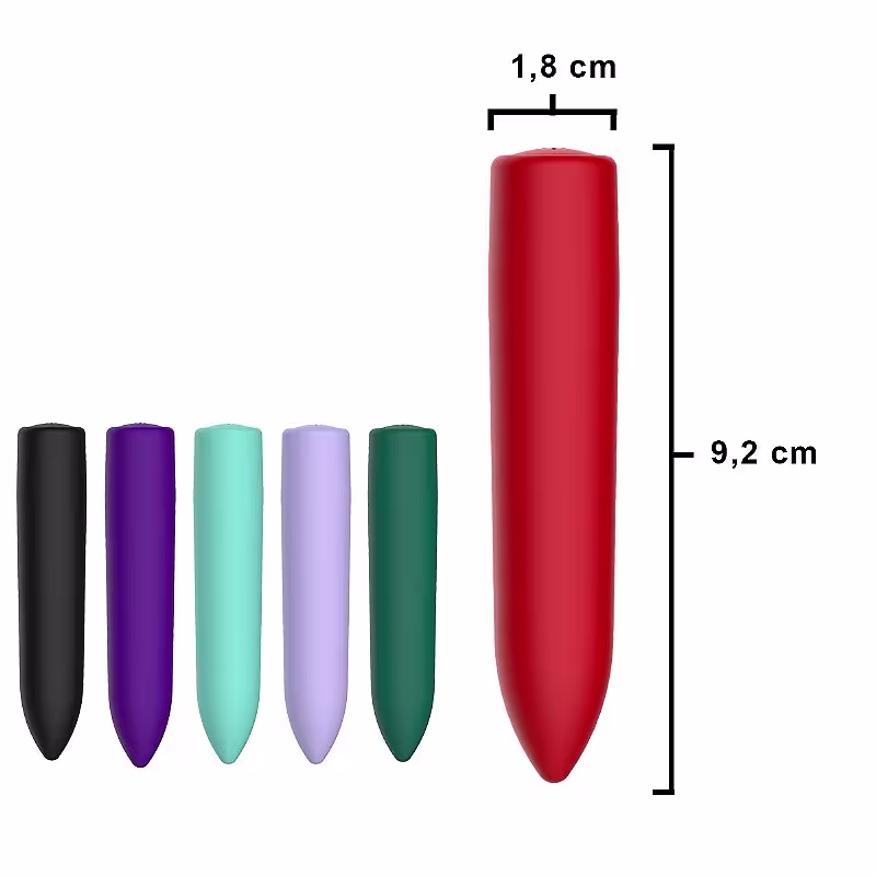 Vibrador Power Bullet Recarregável USB com 10 Vibrações - Azul Claro