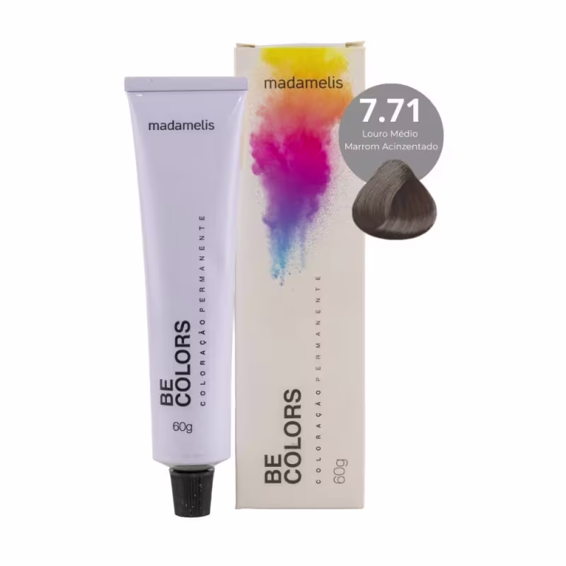 Coloração Madamelis Be Colors Louro Médio Marrom Acinzentado 7.71 60 g