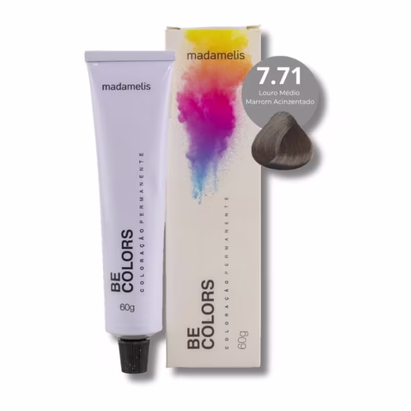 Coloração Madamelis Be Colors Louro Médio Marrom Acinzentado 7.71 60 g