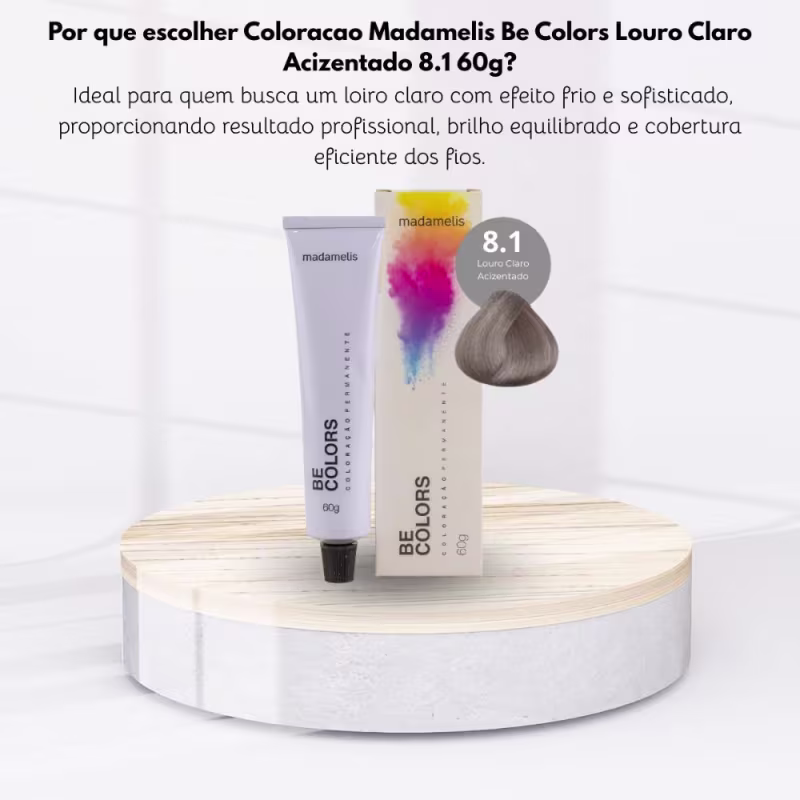 Coloração Madamelis Be Colors Louro Claro Acinzentado 8.1 60 g