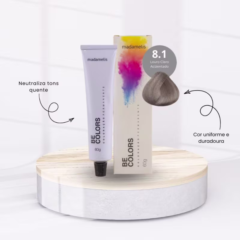 Coloração Madamelis Be Colors Louro Claro Acinzentado 8.1 60 g