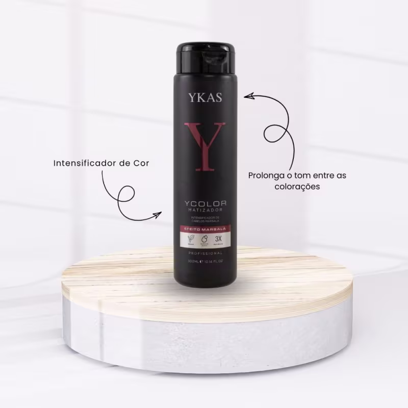Máscara YKAS YColor Efeito Marsala Cabelos Coloridos 300 ml