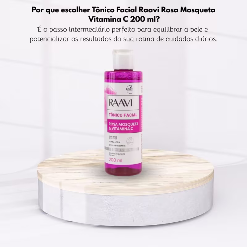 Tônico Facial Raavi Rosa Mosqueta Vitamina C 200 ml